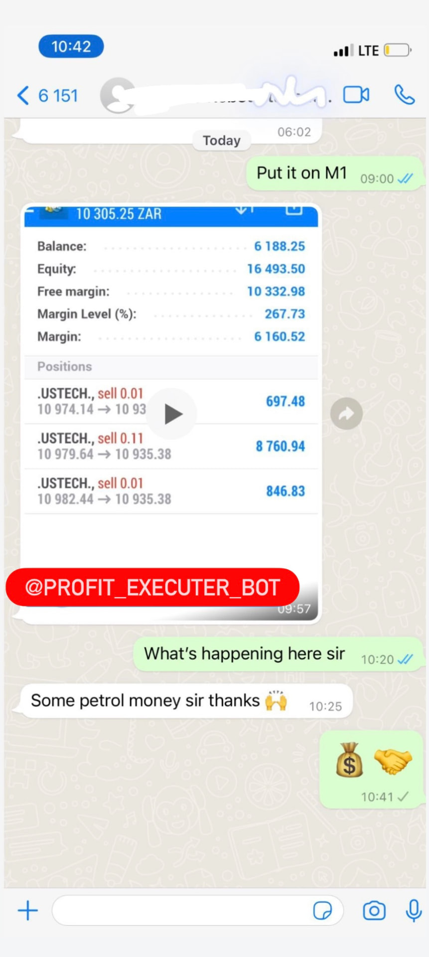 Profit Executer PRO live client result